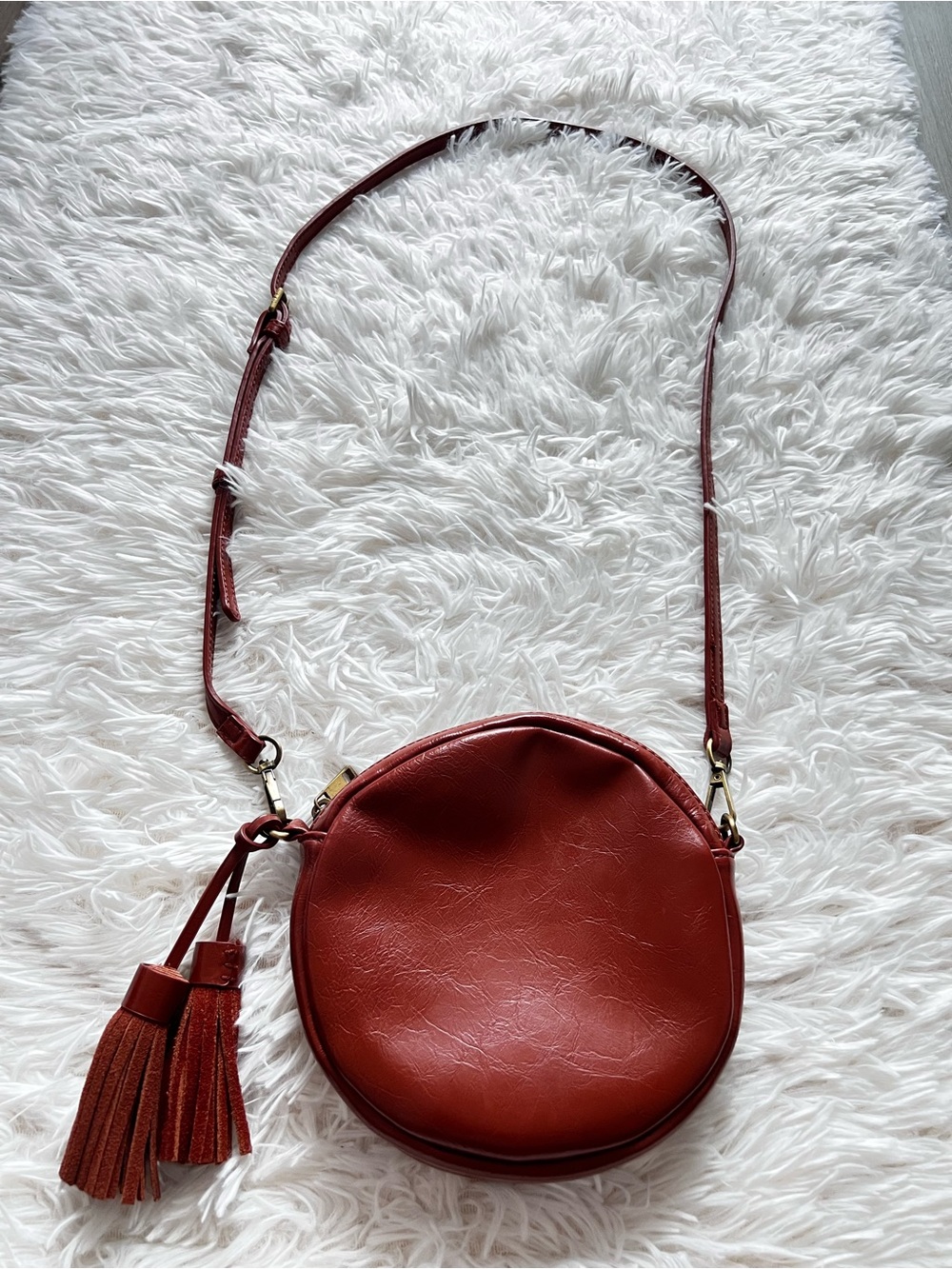 Anthropologie Joan Faux-Leather Crossbody Bag (Tan)